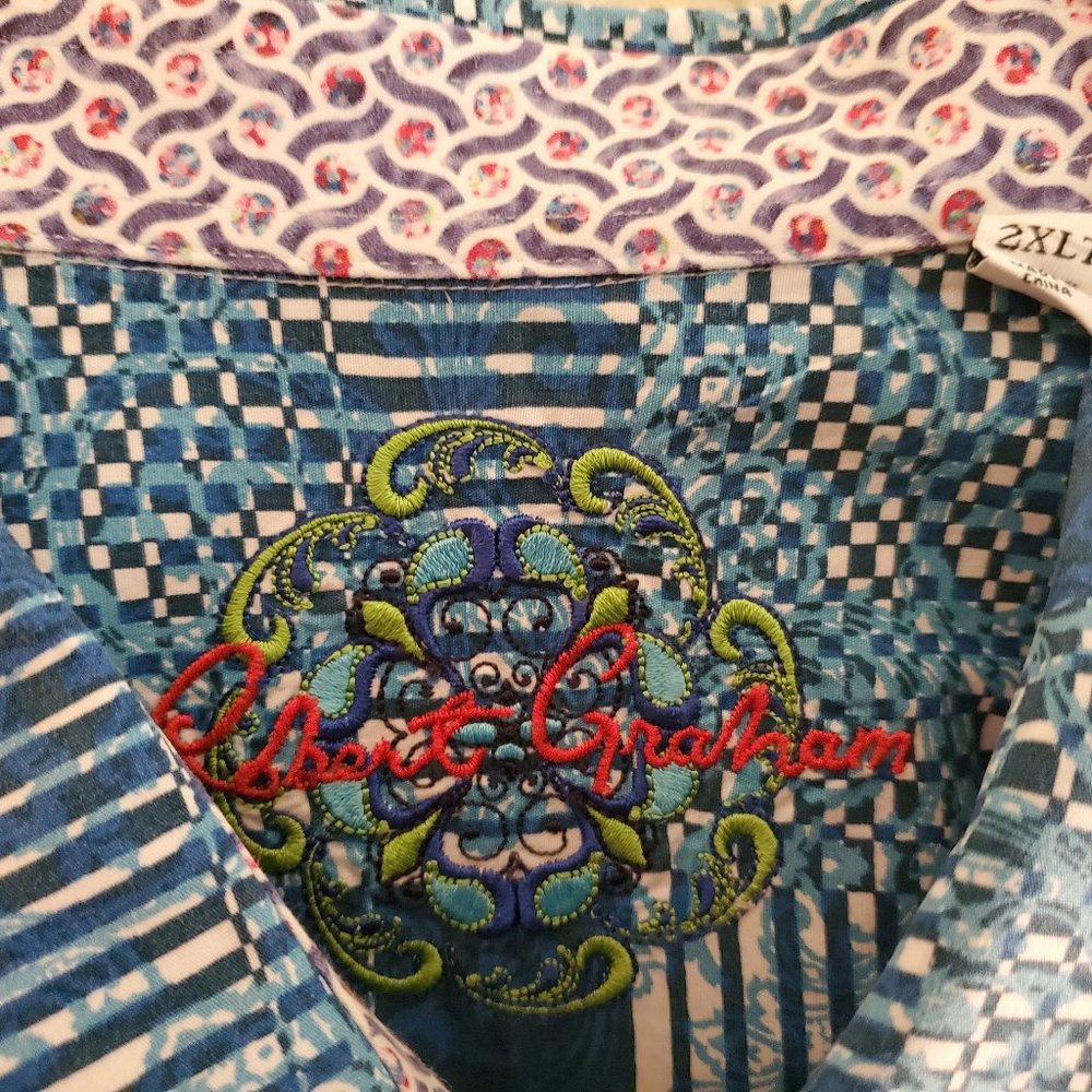 Robert Graham Geometric Pattern L/Sleeve 2XLT